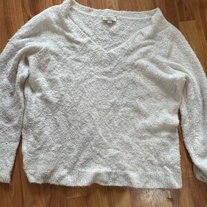 LOFT white v neck sweater